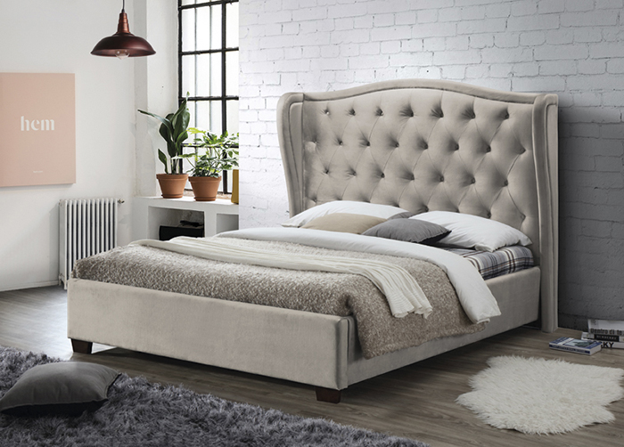 Lauren Super King Size Fabric Bed - Click Image to Close